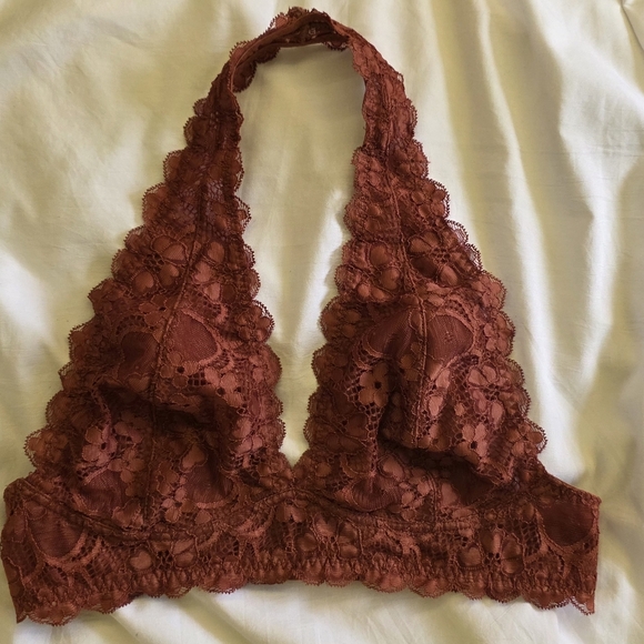 free people intimately Other - Free People Intimately Galloon Lace Halter Bra Rust Longline Bralette Small